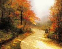 Jigsaw Puzzle Road in autumn