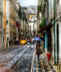 Jigsaw Puzzle Rain in Lisbon