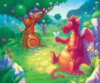 Jigsaw Puzzle dragon and fairy