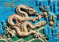 Jigsaw Puzzle dragon on the wall