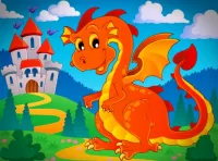 Quebra-cabeça dragon at the castle
