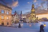 Jigsaw Puzzle Dresden at dusk