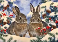 Jigsaw Puzzle two rabbits