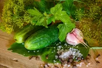 Слагалица Two cucumbers with garlic