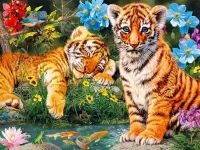 Quebra-cabeça Two tiger cubs