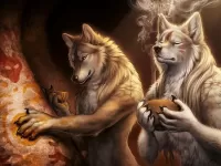 Пазл Два волка