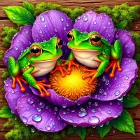 Puzzle Deux grenouilles