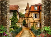 Jigsaw Puzzle Courtyard with arch