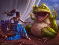 Puzzle Thumbelina and the frog