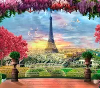 Пазл Эйфелева башня. Париж