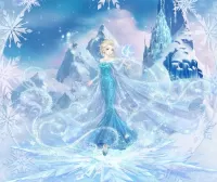 Rompecabezas Elsa in anime style