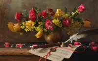 Zagadka Study with roses