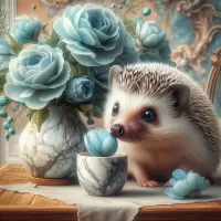 Slagalica Hedgehog and roses