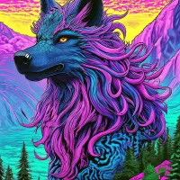 Puzzle fantasy wolf