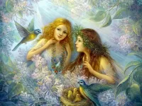 Puzzle Fairies and birds