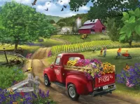 Jigsaw Puzzle Farm flowers