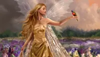 Bulmaca Fairy with bird