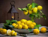 Пазл Фонарь и лимоны