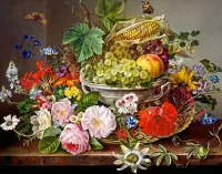 Jigsaw Puzzle Fruits and flowers