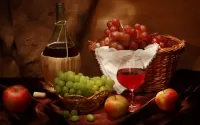 Puzzle Fruits and wine