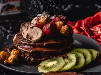 Rompecabezas fruit-chocolate cake