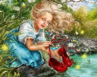 Jigsaw Puzzle Gerda and shoes