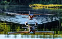 Rompecabezas Seaplane on the lake
