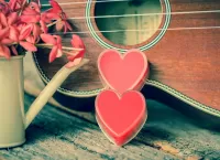 Jigsaw Puzzle Guitar and Valentines