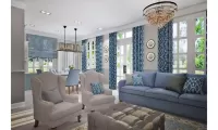Jigsaw Puzzle Blue living room