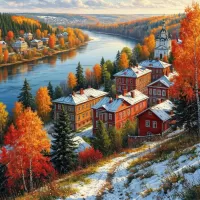 Пазл City by river