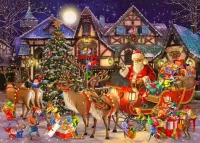 Jigsaw Puzzle Santa's reindeer