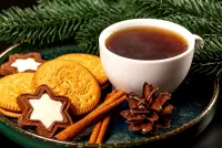 Jigsaw Puzzle Hot tea with cookies