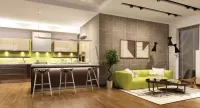 Jigsaw Puzzle Living room and kitchen