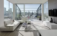 Rompecabezas Living room with balcony