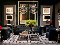 Rompicapo Living room in art deco style