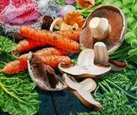 Jigsaw Puzzle Mushrooms and vegetables