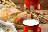 Jigsaw Puzzle Bread with milk