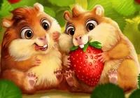 Слагалица Hamsters and strawberries 