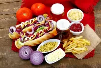 Jigsaw Puzzle Hot dogs and beer