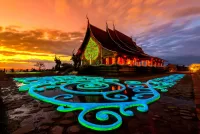 Jigsaw Puzzle Temple at sunset