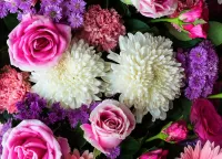 Jigsaw Puzzle Chrysanthemums and roses