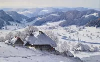 Rompecabezas Farm in winter