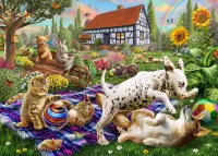 Jigsaw Puzzle Play in the yard