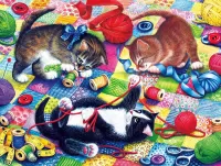 Jigsaw Puzzle Playful kittens