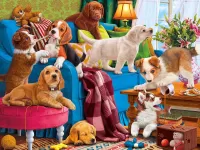 Jigsaw Puzzle Playful puppies