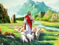 Пазл Иисус и овцы