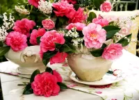 Jigsaw Puzzle Camellias in a vase