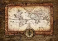 Jigsaw Puzzle Map and compass