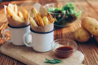 Jigsaw Puzzle French fries with sauce