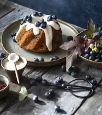 Bulmaca Cupcake with blueberries